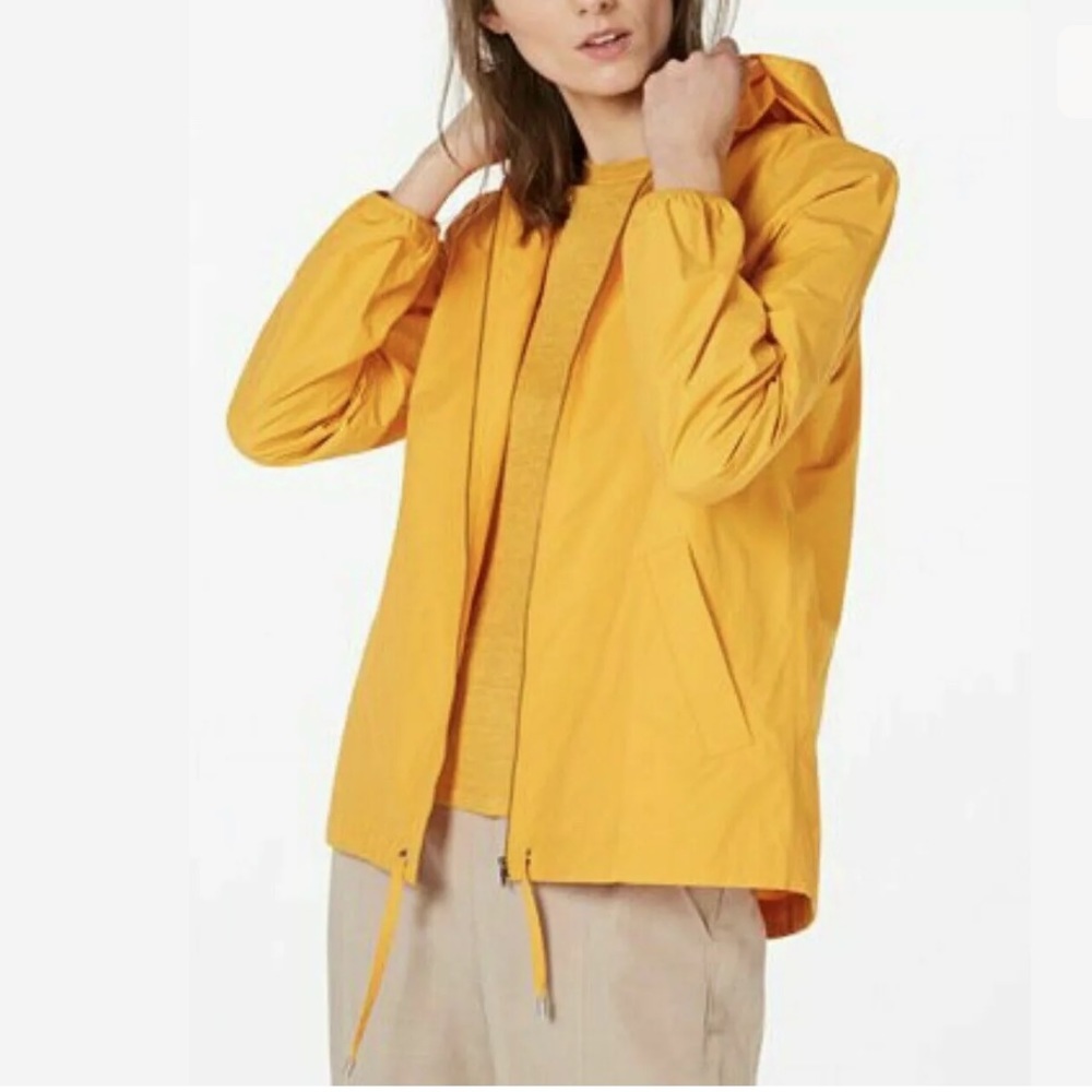 Eileen Fisher Organic Hooded Zip Up Jacket